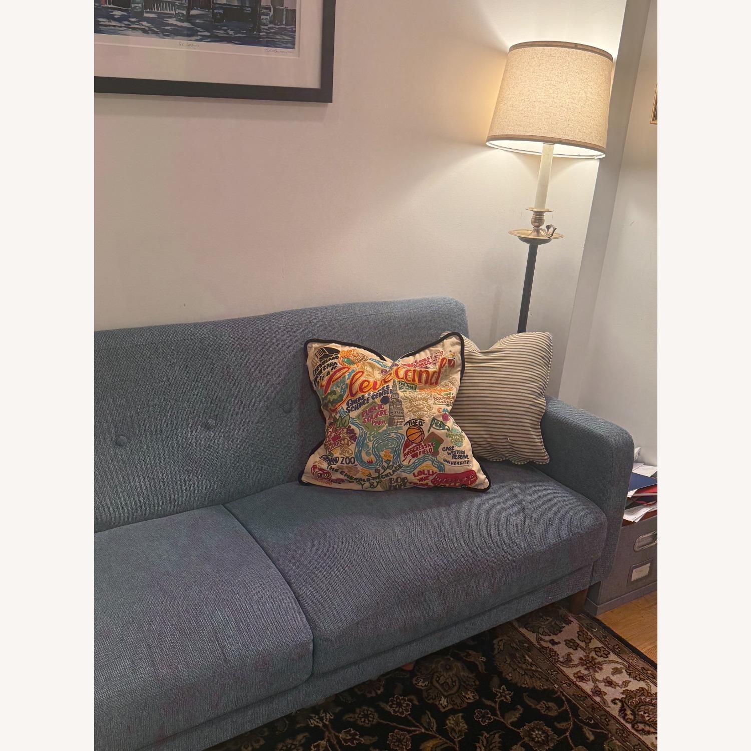 Mid-Century Modern Fabric Sofa - image-1