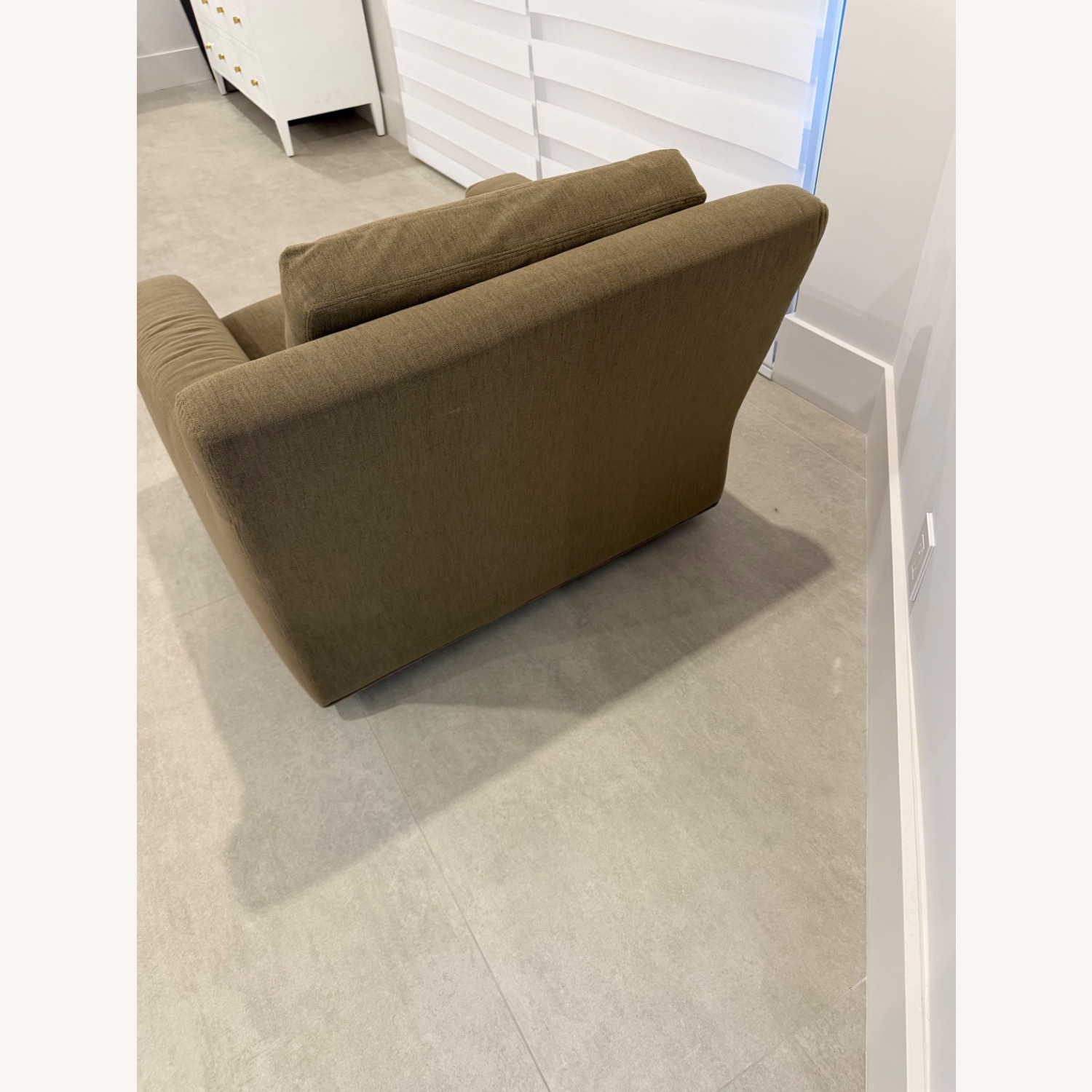 Light Brown Fabric Armchair - image-5