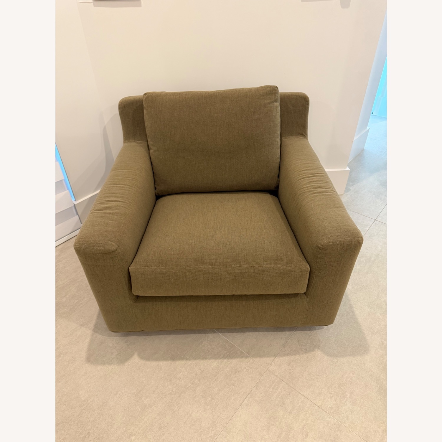 Light Brown Fabric Armchair - image-1