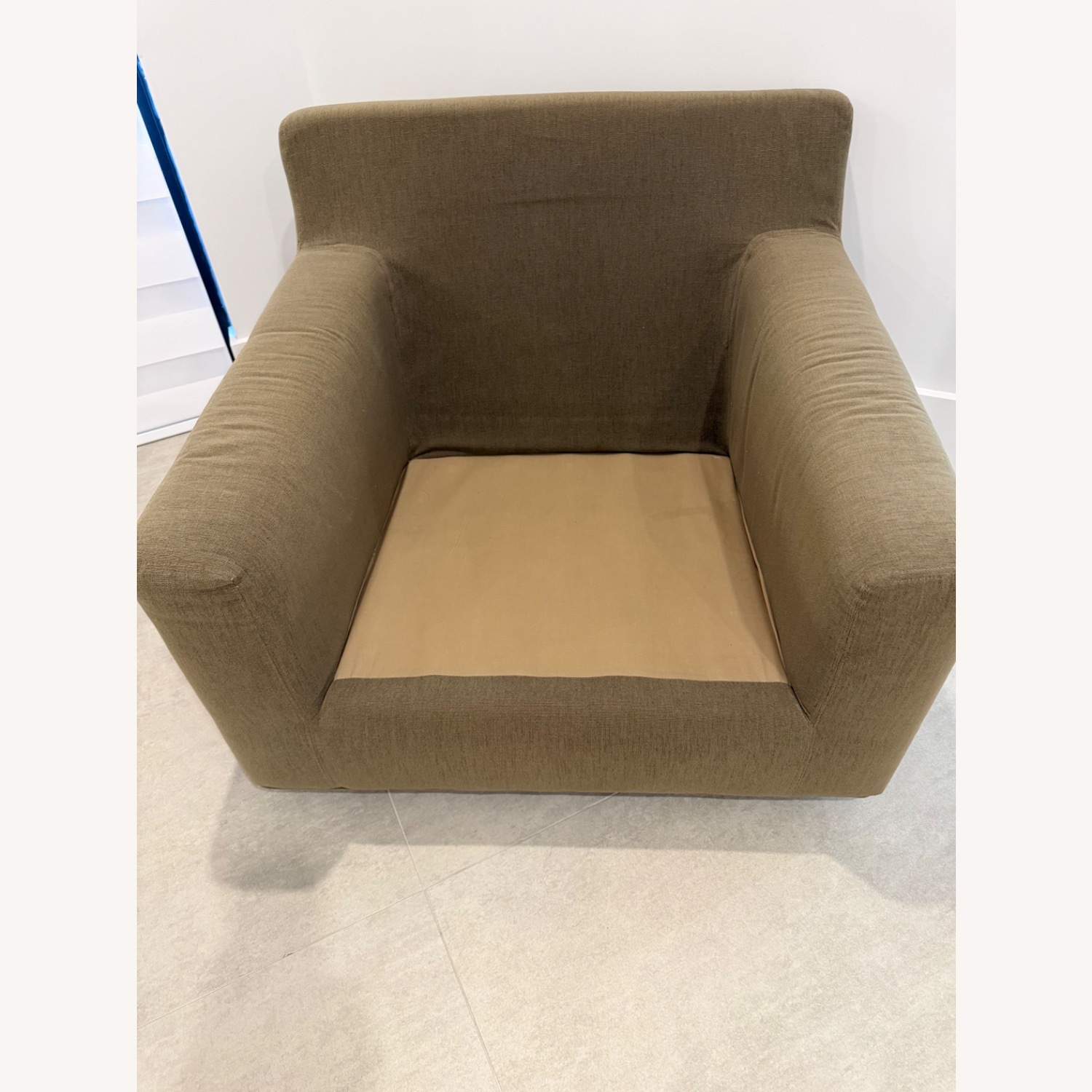 Light Brown Fabric Armchair - image-4