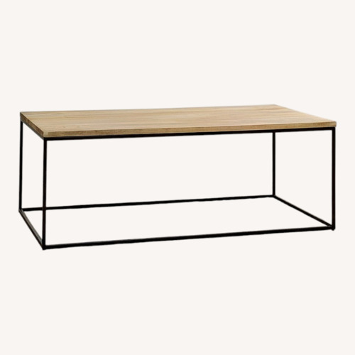 Used West Elm Light Brown Wood Coffee Table for sale on AptDeco