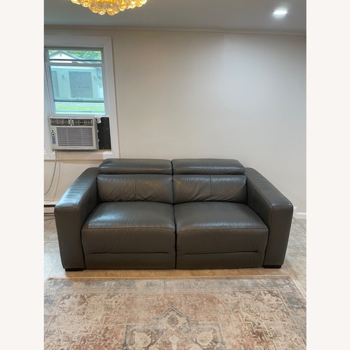 Used Dark Gray Leather 3+ Seater Sofa for sale on AptDeco