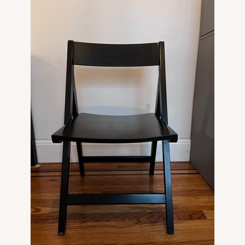 Used Crate & Barrel Spare Dark Brown Wood Dining Chair Set for sale on AptDeco