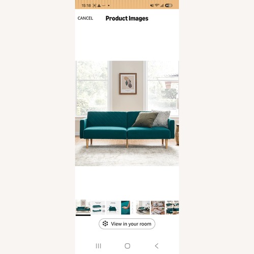 Used Amazon Teal Fabric Sleeper Sofa for sale on AptDeco
