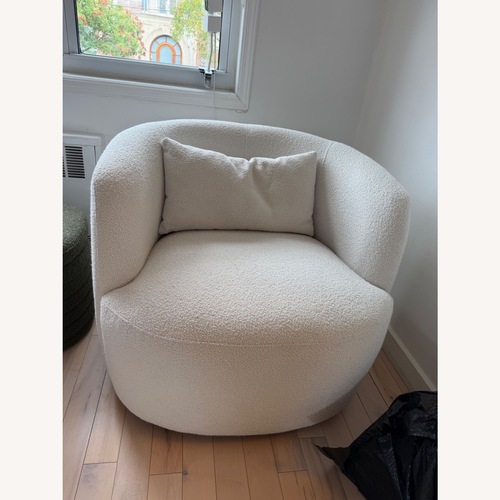 Used Home Depot Beige Poly Blend Boucle Chair - Set of 2 for sale on AptDeco