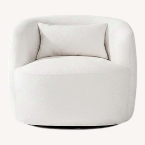 Used Home Depot Beige Poly Blend Boucle Chair - Set of 2 for sale on AptDeco