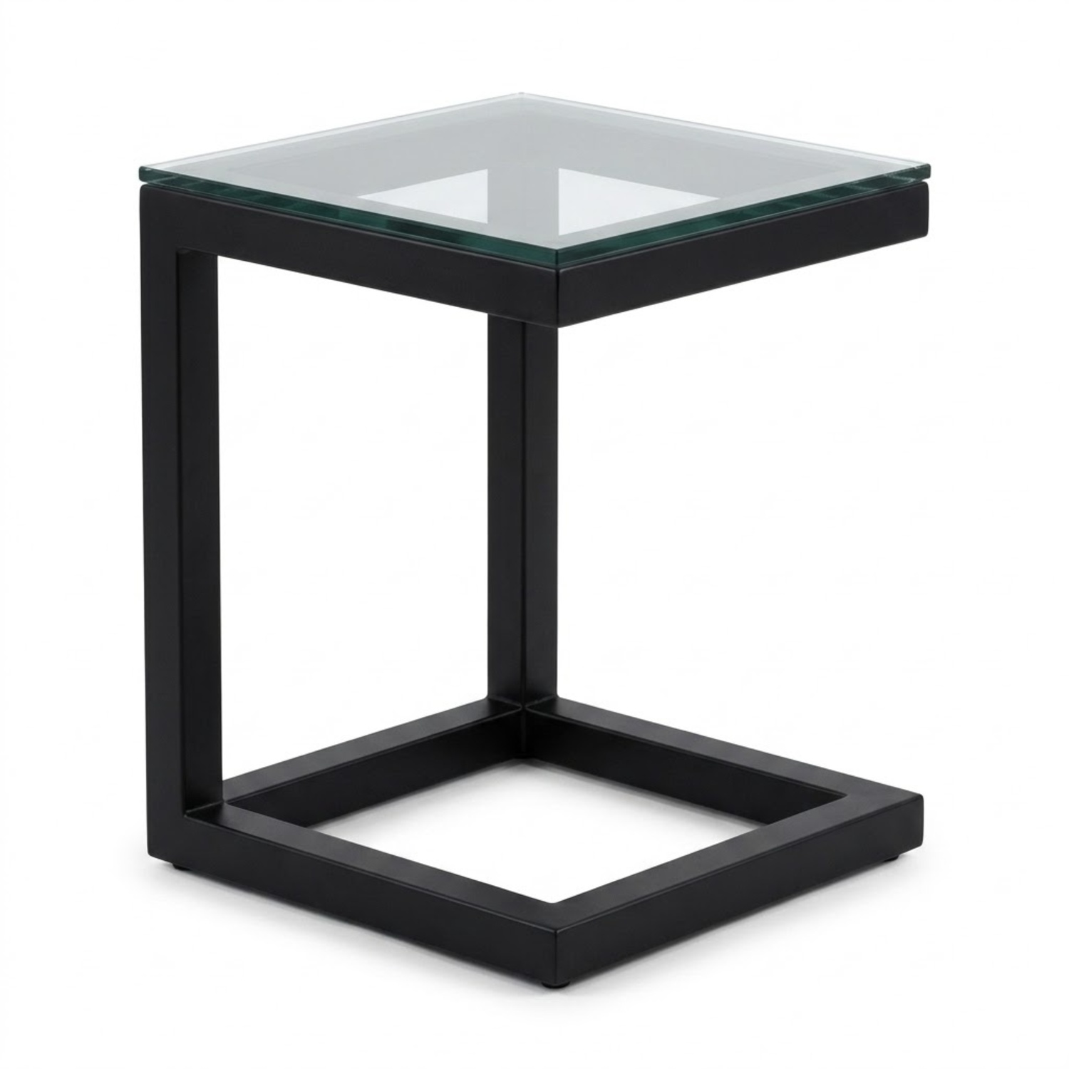 Crate & Barrel Black Glass Side Table - image-6