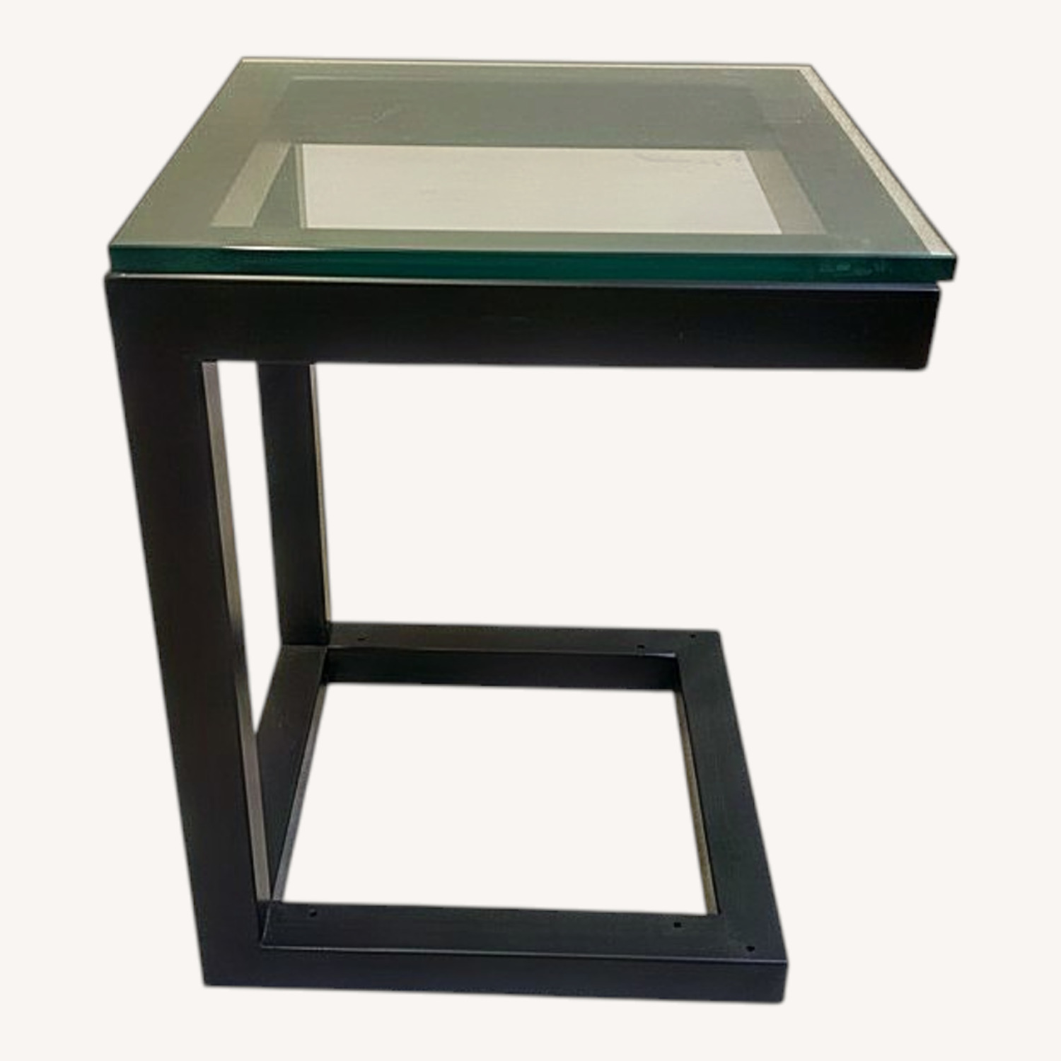 Crate & Barrel Black Glass Side Table - image-5