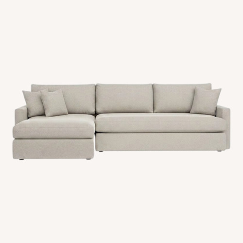 Used Bassett Light Gray Fabric 2 Piece Sectional for sale on AptDeco