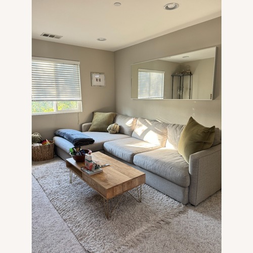 Used Bassett Light Gray Fabric 2 Piece Sectional for sale on AptDeco