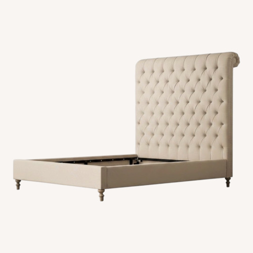 Used Restoration Hardware Chesterfield Fabric Sleigh Bed for sale on AptDeco