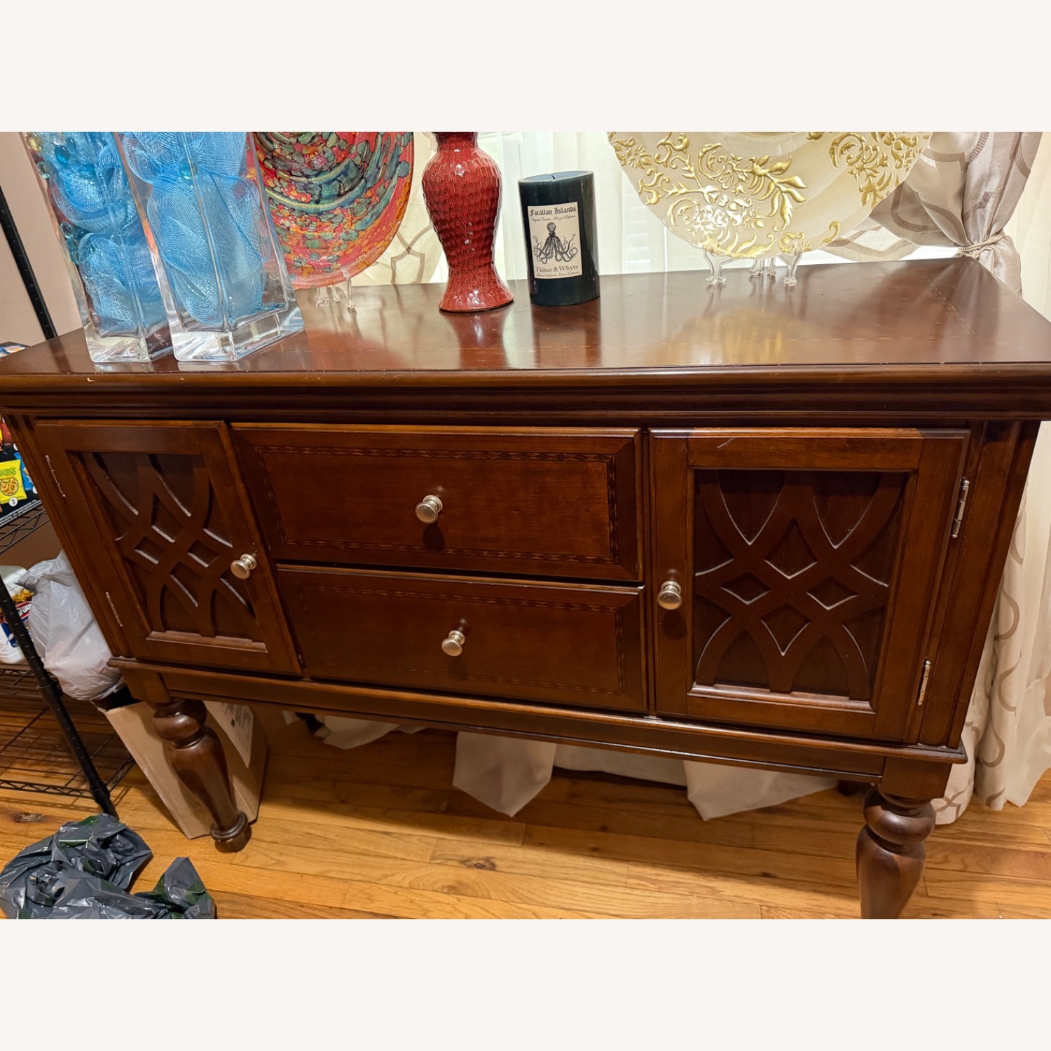 Dark Brown Wood Sideboard - image-3