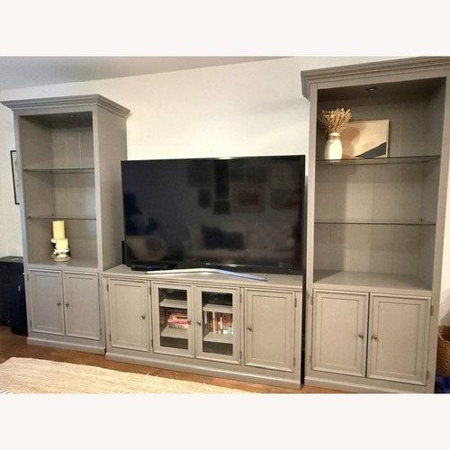 Used Ballard Designs Dark Gray 3-Piece Media Storage for sale on AptDeco