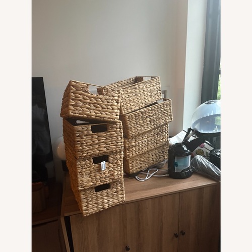 Used Container Store Natural Wicker Basket for sale on AptDeco