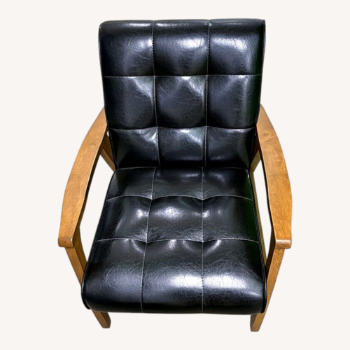 Used Modern Black Tufted Accent Chair Frame for sale on AptDeco