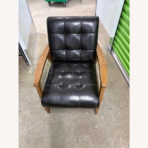 Used Modern Black Tufted Accent Chair Frame for sale on AptDeco