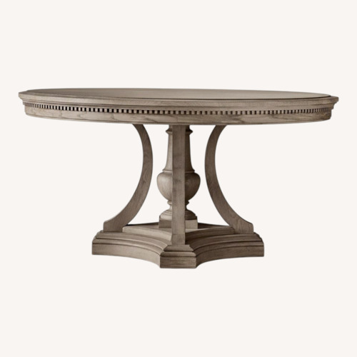 Used Restoration Hardware Antique Grey Pedestal Dining Table for sale on AptDeco