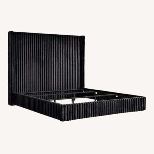 Used Wayfair Black Fur and Hide Queen Bed for sale on AptDeco