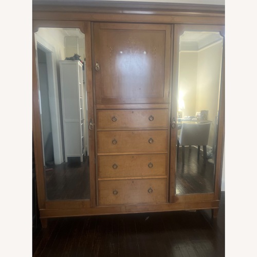 Used Antique Wardrobe with Inlay Detail for sale on AptDeco