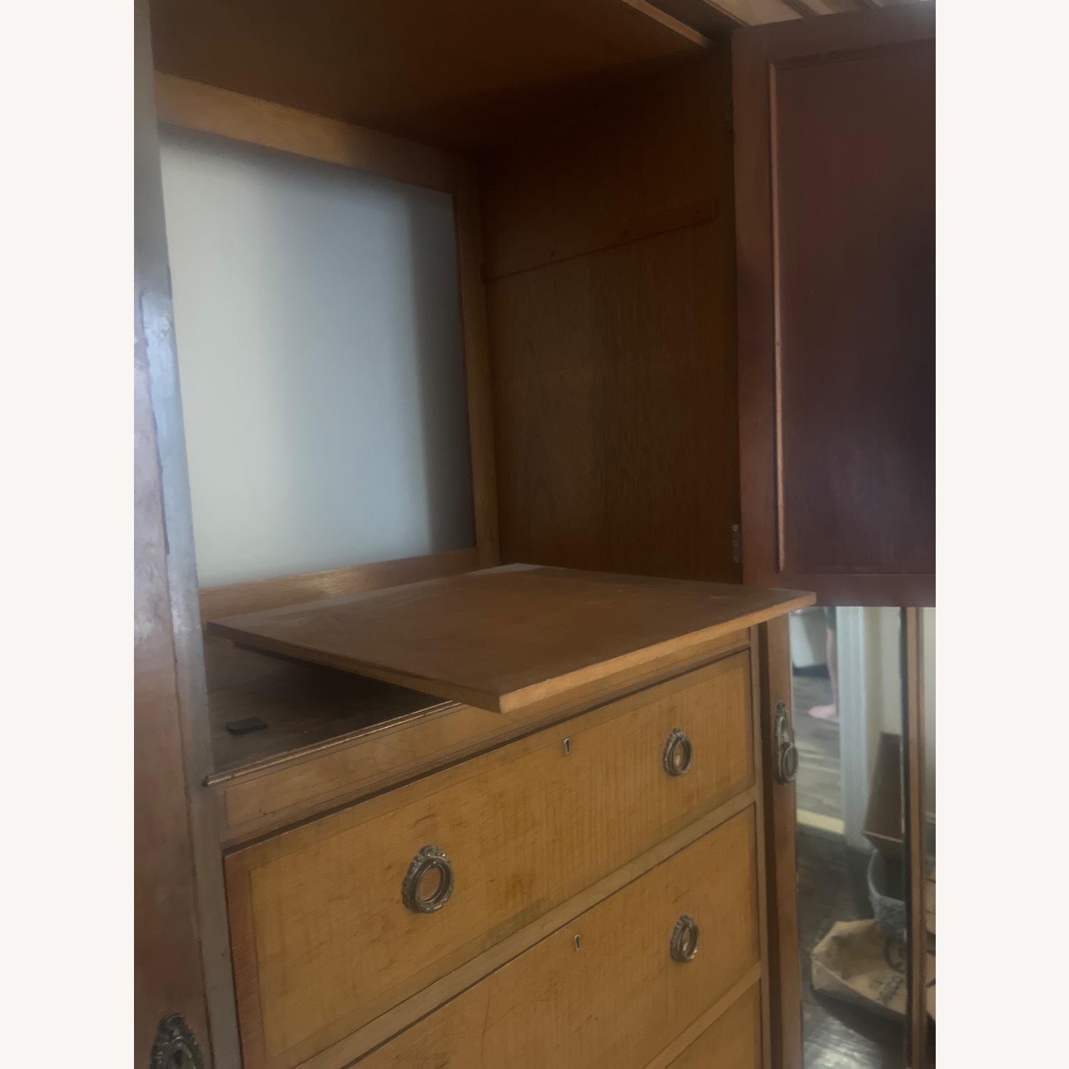 Antique Wardrobe with Inlay Detail - image-4
