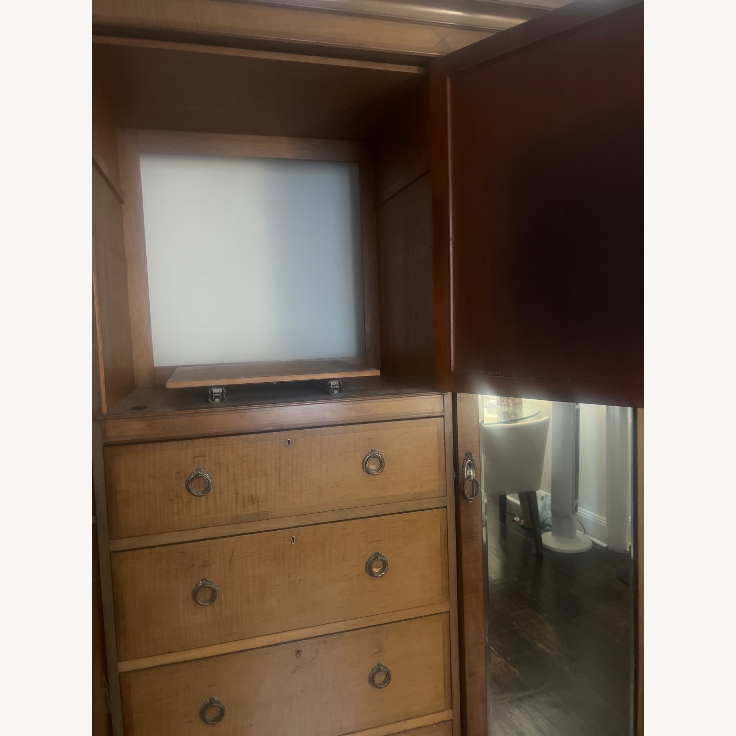 Antique Wardrobe with Inlay Detail - image-3