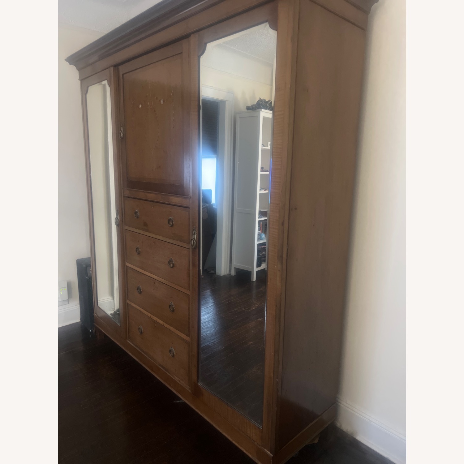 Antique Wardrobe with Inlay Detail - image-2