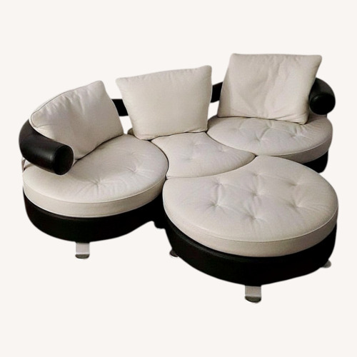Used Modern White Leather Modular for sale on AptDeco