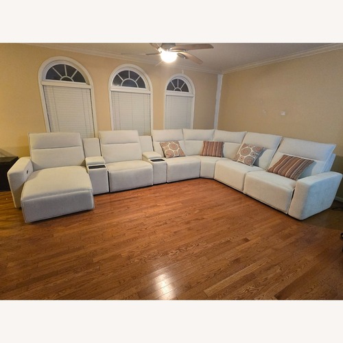 Used Rooms To Go Silver Fabric 3+ Piece Sectional for sale on AptDeco