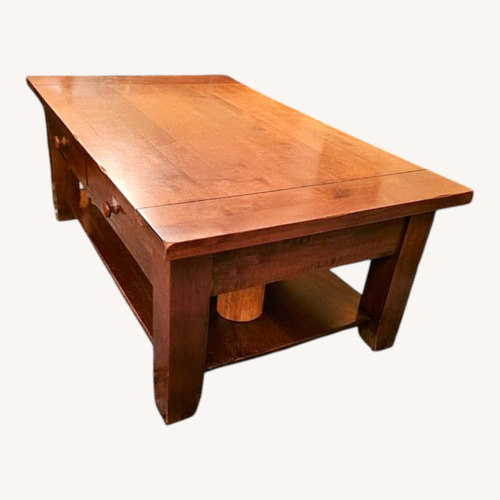 Used Dark Brown Wood Coffee Table for sale on AptDeco