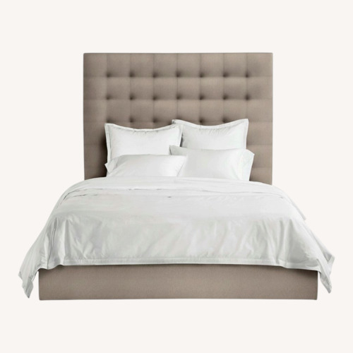 Used Room & Board Avery Light Gray Queen Bed with Storage for sale on AptDeco