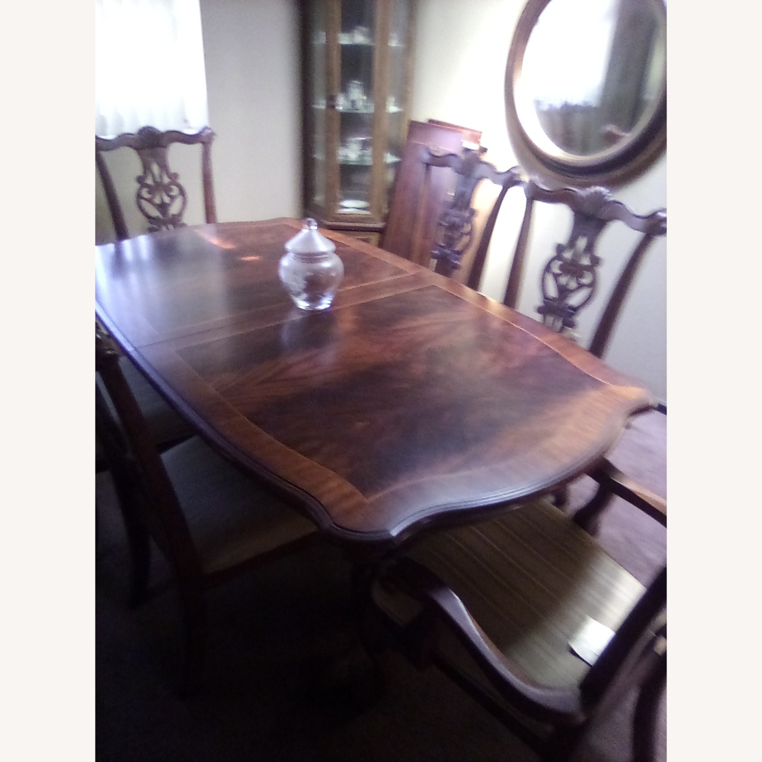 Dark Brown Wood Dining Table - image-2