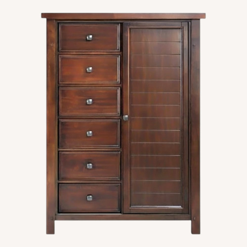 Used Bob's Discount Hudson Furniture Dark Brown Wood Dresser for sale on AptDeco