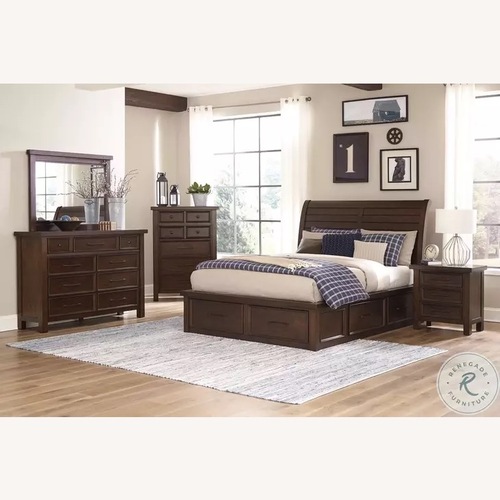 Used Bob's Discount Hudson Furniture Dark Brown Wood Dresser for sale on AptDeco