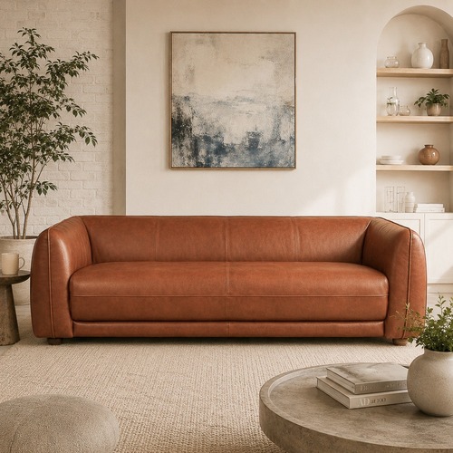 Used Echo Brown Leather Sofa for sale on AptDeco