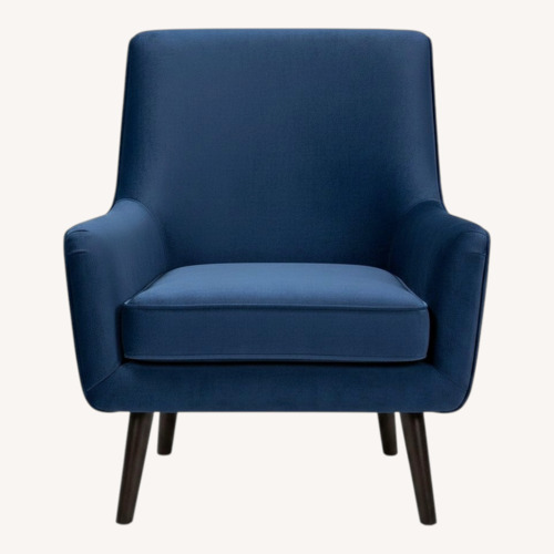 Used Room & Board Quinn Blue Velvet Armchair for sale on AptDeco