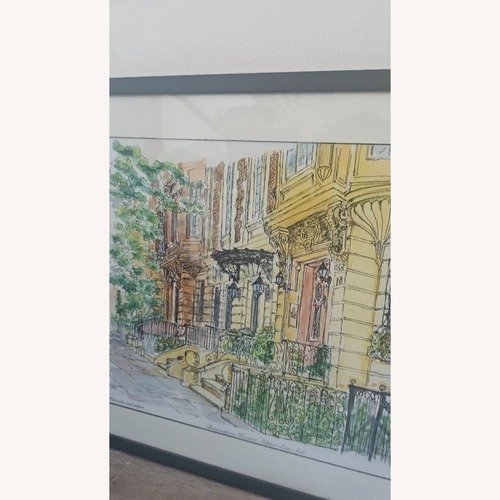 Used NYC UES Colored Sketch of Brownstones for sale on AptDeco