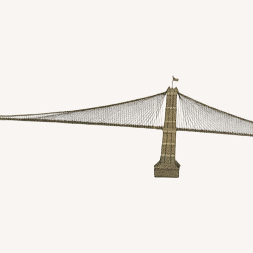 Used Brooklyn Bridge Design Drawing Full View for sale on AptDeco