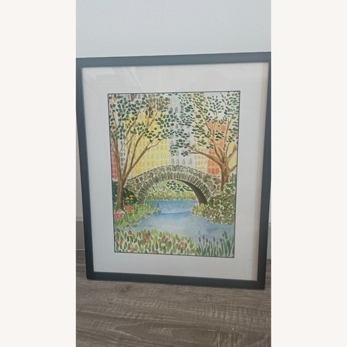 Used Impressionist Print of Central Park Bridge for sale on AptDeco