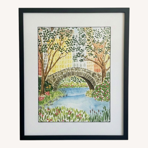 Used Impressionist Print of Central Park Bridge for sale on AptDeco