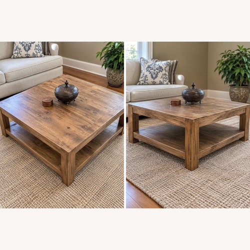 Used Crate & Barrel Square Teak Coffee Table for sale on AptDeco