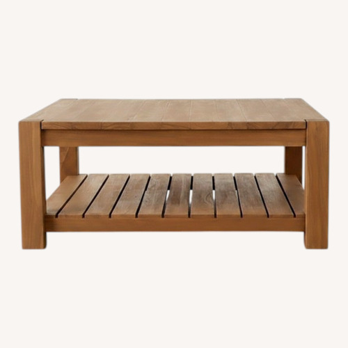 Used Crate & Barrel Square Teak Coffee Table for sale on AptDeco