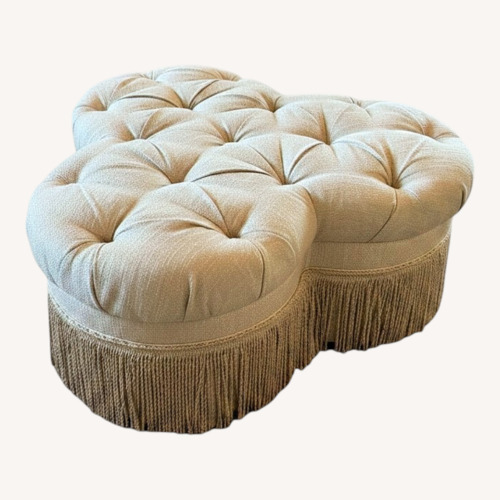 Used Ethan Allen Tufted Clover Ottoman / Coffee Table for sale on AptDeco