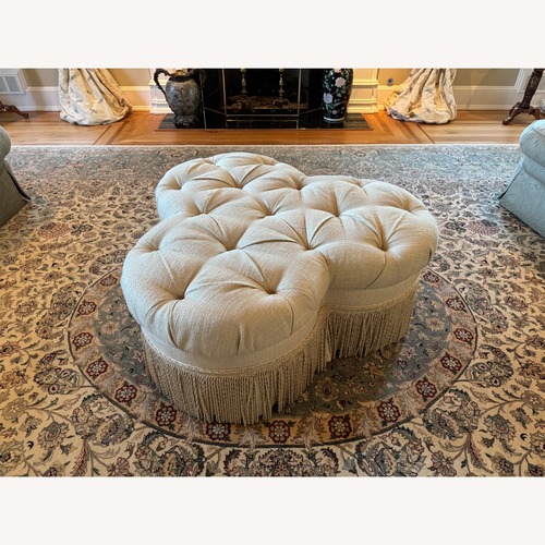 Used Ethan Allen Tufted Clover Ottoman / Coffee Table for sale on AptDeco