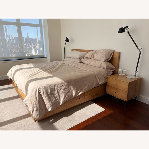 Used Room & Board Hudson King Storage Bed in White Oak for sale on AptDeco