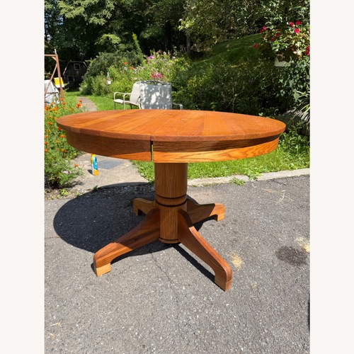 Used Vintage Mission-style Expandable Oak Dining Table for sale on AptDeco