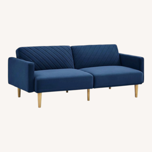 Used Amazon Blue Fabric 2 Seater Sofa for sale on AptDeco