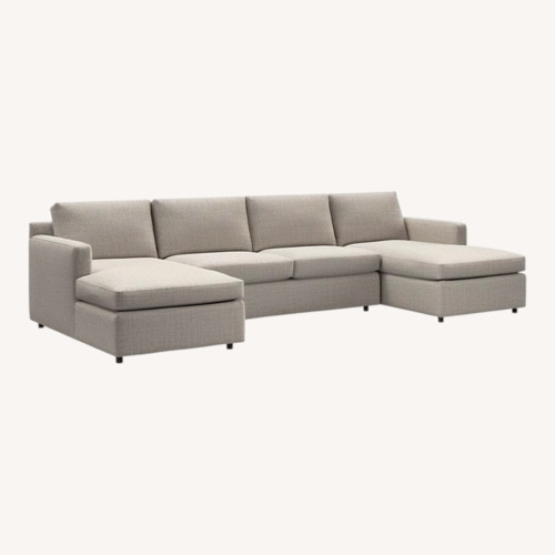 Used Crate & Barrel Barrett II Light Gray 3+ Piece Sectional for sale on AptDeco