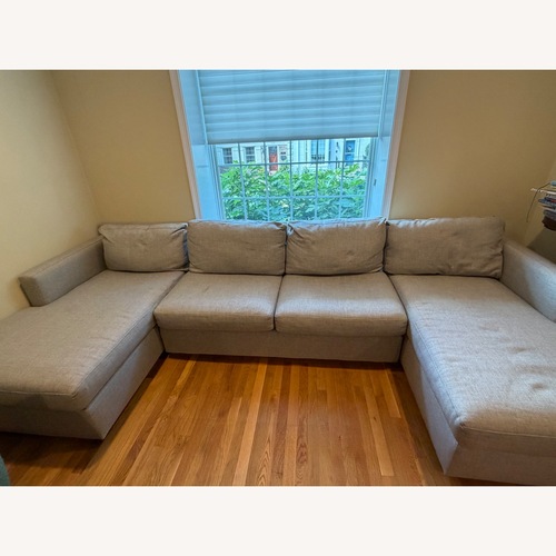 Used Crate & Barrel Barrett II Light Gray 3+ Piece Sectional for sale on AptDeco