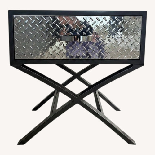 Used Metal Bedside Table with Drawer for sale on AptDeco