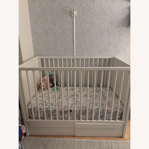 Used Pottery Barn Kids White Wood Crib for sale on AptDeco